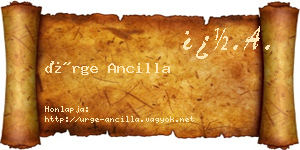 Ürge Ancilla névjegykártya